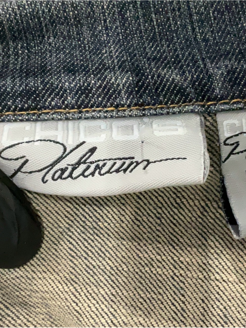 Classic Women's Denim Jacket - Dark Blue - Picture 5 of 6